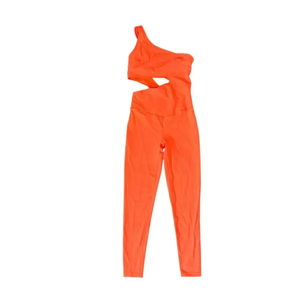 NWOT FreePeople Tangerine One Shoulder CutOut Transcend Limits Onesie  - xs